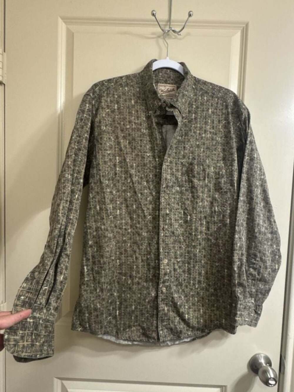Woolrich Men's Medium Long Sleeve Button Down Shirt Geometric Print